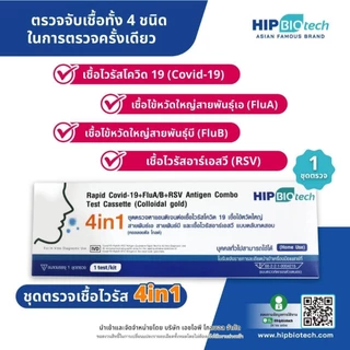 ชุดตรวจ Covid หวัดใหญ่flu a/b RSV อะดีโน hMPV [1กล่อง] HIP GICA Auramed Reagen ชุดตรวจไข้หวัดใหญ่และโควิด ที่ตรวจไข้หวัด