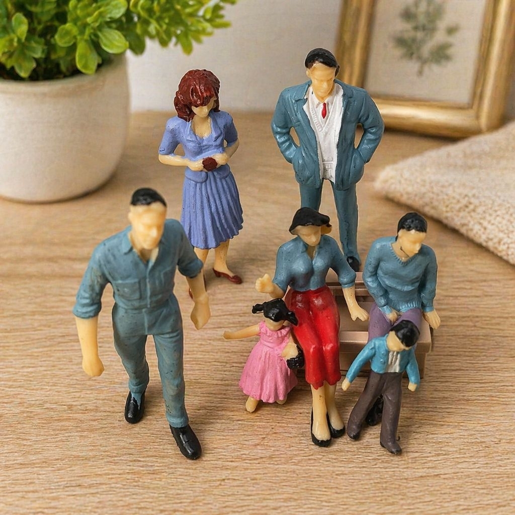 โมเดลคนคละสี-คนขาว ตกแต่งบ้านตุ๊กตา บ้านสวนถาด ขวดโหล พร็อพถ่ายรูป Diorama งานสถาปัตยกรรม