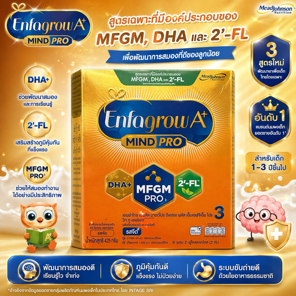 Enfagrow A+ เอนฟาโกร เอพลัส มายด์โปร สูตร 3 (ขนาด 425 กรัม)