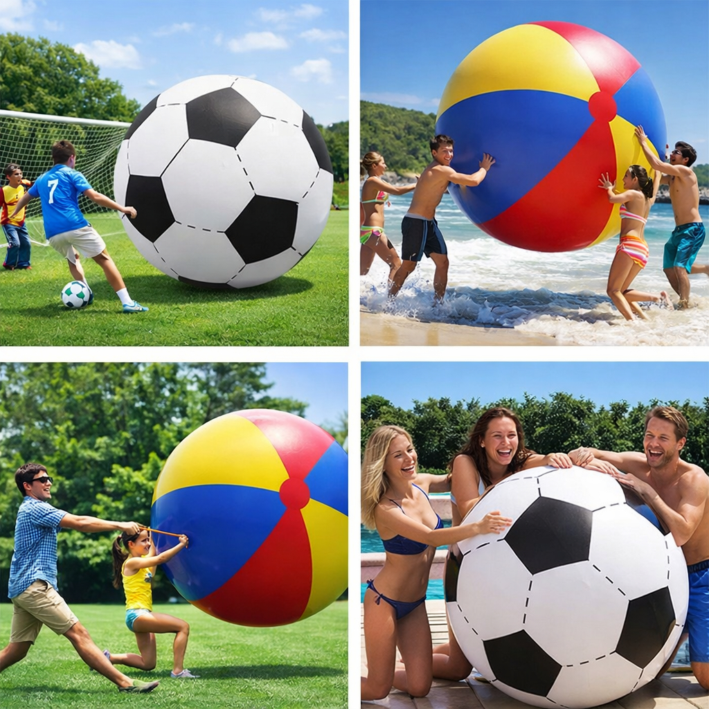 80 ซม. /100 ซม. /130 ซม. /150cm/ 200cm ยักษ์พองบอลชายหาดขนาดใหญ่สามสีหนา PVC วอลเลย์บอลน้ำกิจกรรมของโรงเรียนกิจกรรมองค์ก