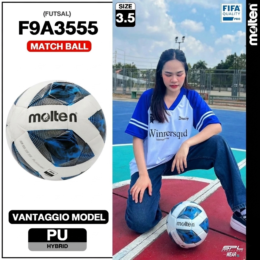 MOLTEN ลูกฟุตซอลหนัง Futsal PU th F9A3555 FIFAPRO (1050)