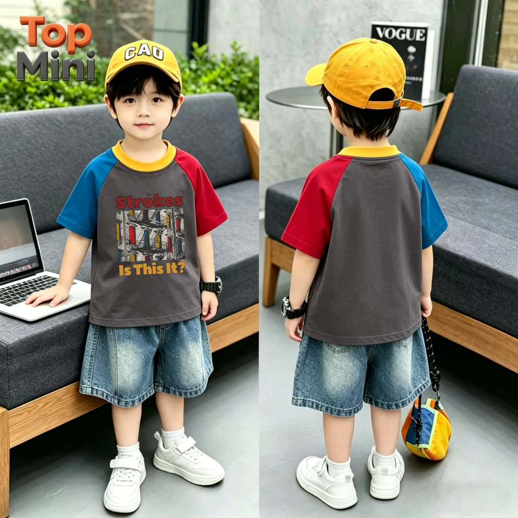 เสื้อตัวเต็มตัวแขนสั้นฤดูร้อนสำหรับเด็กชาย ใส่สบายและเหมาะสำหรับการใช้ชีวิตประจำวัน
