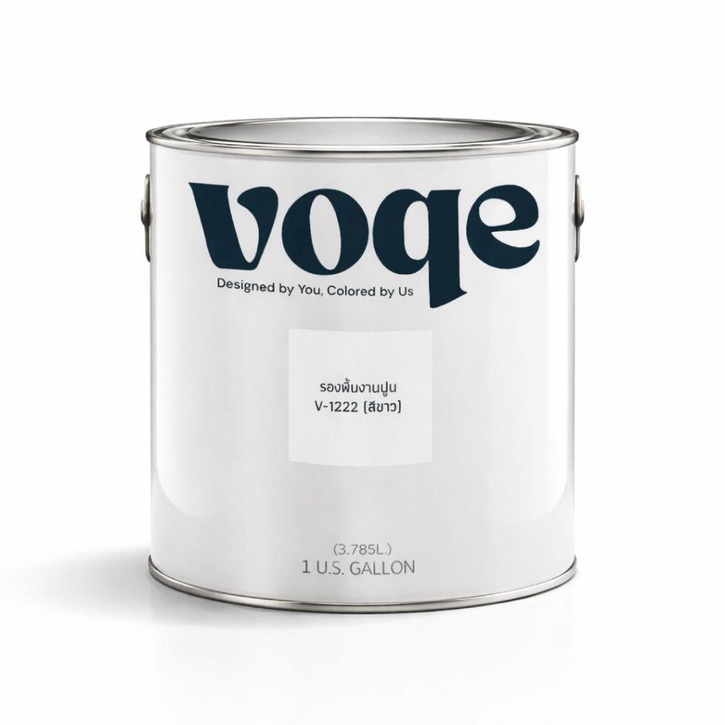 Voqe สีรองพื้นปูนเก่า 3.785 ลิตร (สูตรน้ำ) สีขาว ปรับสภาพฟื้นฟูพื้นผิวสีเก่าที่เป็นฝุ่นชอล์ก V-1222
