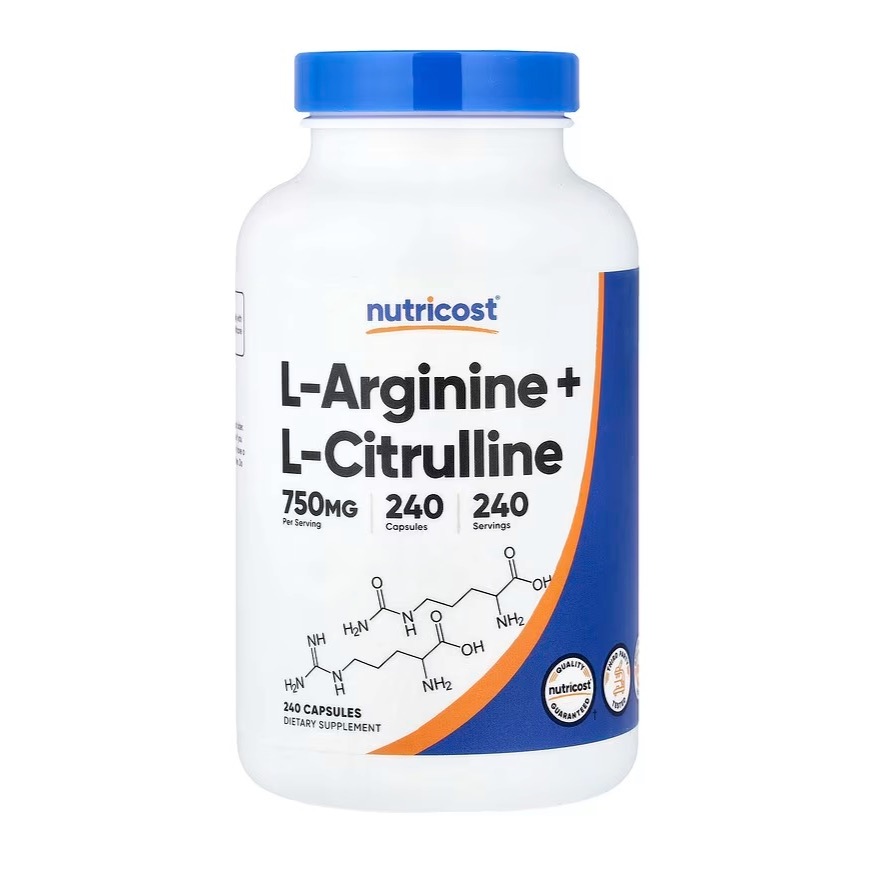 Nutricost, L-Arginine + L-Citrulline x 240 แคปซูล (Capsules) App