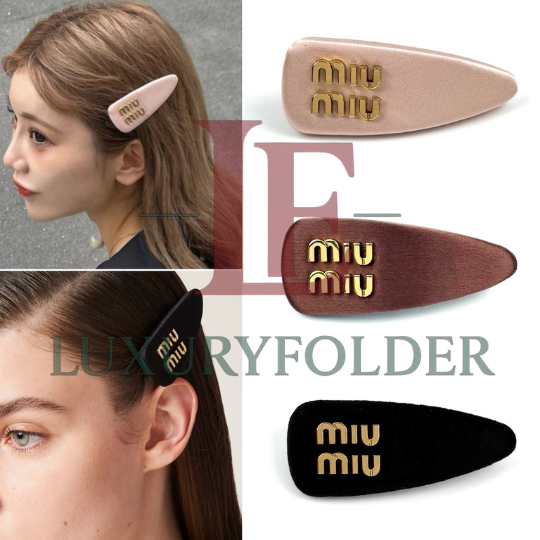 MIUMIU กิ๊บติดผมผ้า 5IF092 Satin Hair Clip ของแท้ 100%