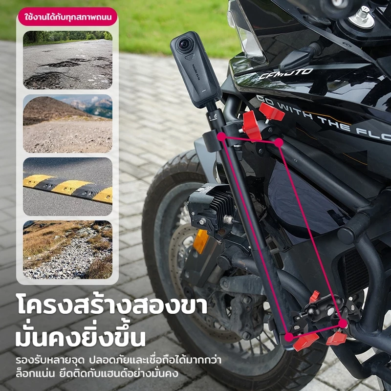 แคลมป์หนีบกล้อง Super Clamp Magic Arm 360° สำหรับ GoPro DJI Insta360 ขายึดมอเตอร์ไซค์ จักรยาน ใช้งานง่าย แข็งแรง thumbnail 6