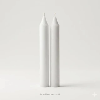 เทียนพรรษากลม สีเหลือง 9x60 ซม. / 9x90 ซม. เทียนถวายวัด เทียนเข้าพรรษา 1 ต้น