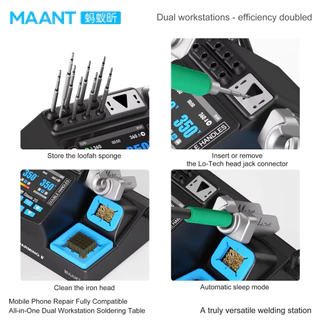 หัวแร้ง MAANT 2S 210 200W ด้วยกำลังไฟ เป็นเครื่องบัดกรีแบบที่ ออกแบบมาเพื่อรองรับงานซ่อมอิเล็กทรอนิกส์ความละเอียดสูง