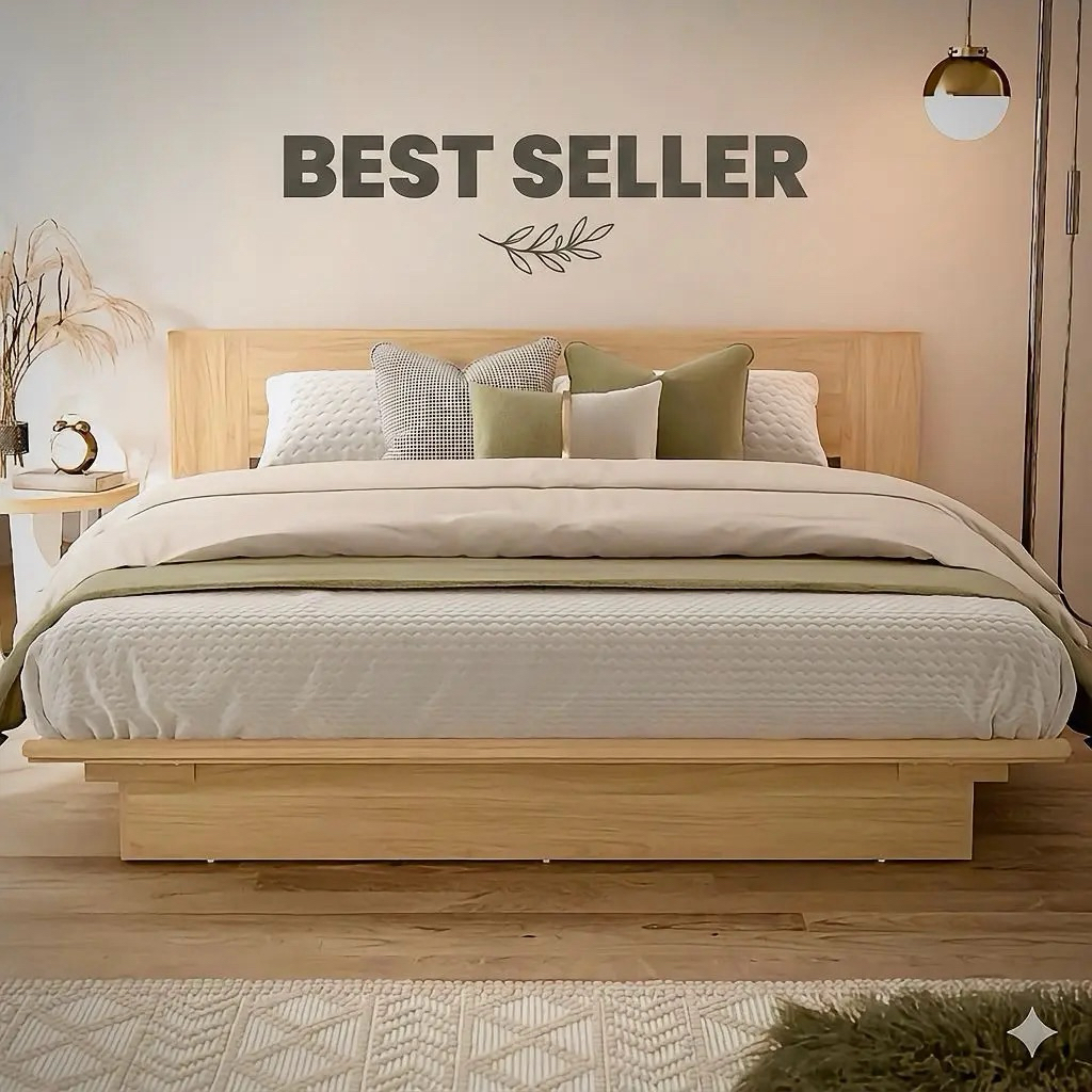 Tomato Home Donna Queen bed เตียงนอน5ฟุต เตียงไม้ | เตียงมินิมอล Chic สวยหรูเรียบง่าย | คุ้มค่า
