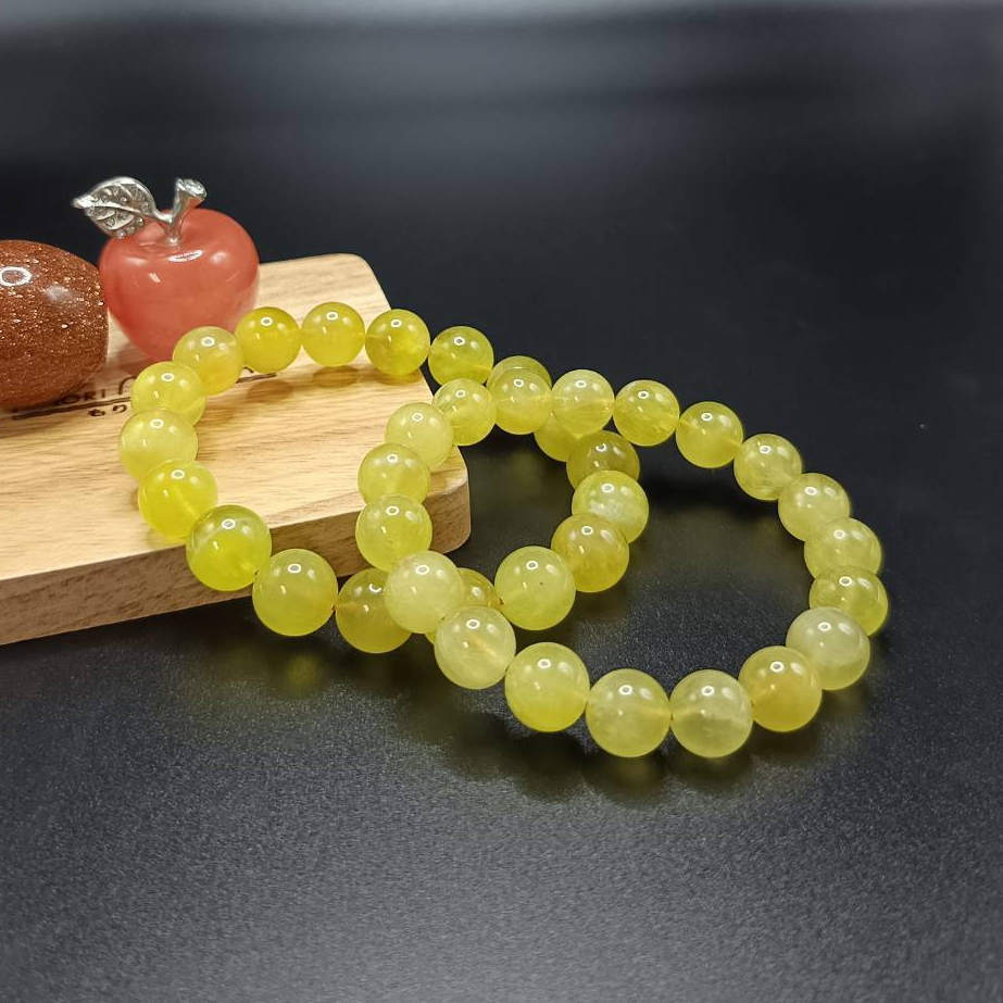 กำไลข้อมือ หินโกลเด้นพรีไนต์(GoldenPrehnite)"หินแห่งการปล่อยวาง"