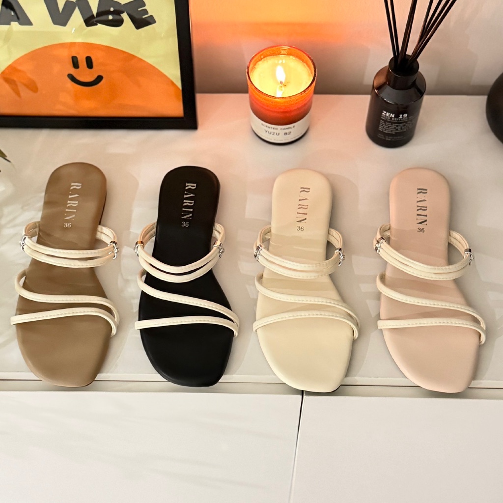 Rarin รุ่น [ Jolyn ] 36 – 41 รองเท้าแตะพื้นนุ่ม หนังนิ่ม ใส่ได้สองแบบ ราคา ถูกที่สุด ดีลบีเคเค แกลเลอรีภาพที่ 2