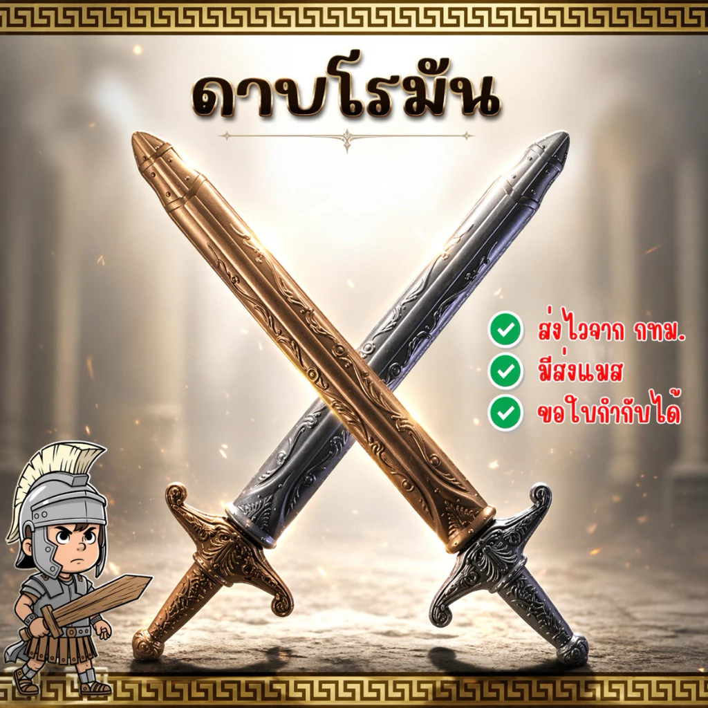 🇹🇭มีส่งแมส จาก กทม🔥ดาบโรมัน พลาสติก ดาบนักรบ ดาบปลอม