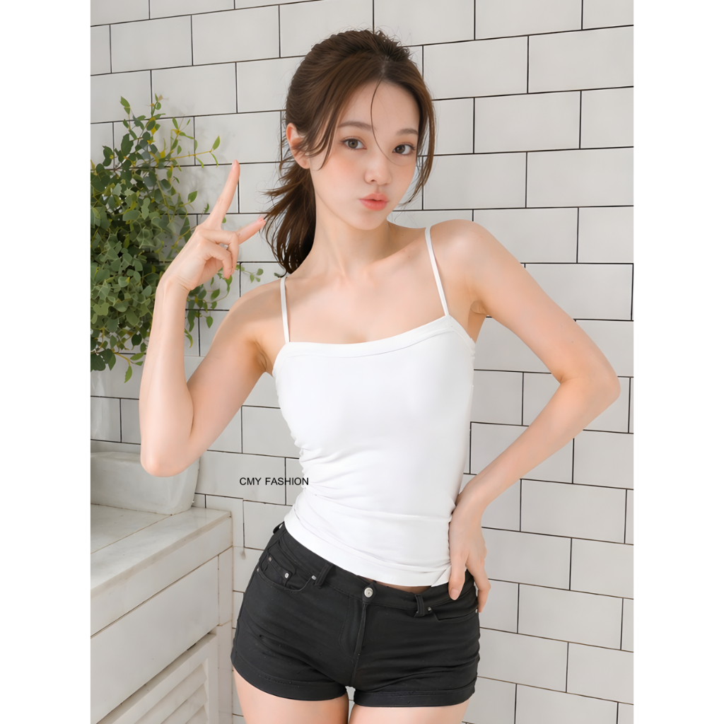เสื้อสายเดียวผู้หญิง เกาะอกสายเดียว เสริมฟองน้ำ แบบไร้โครง เนื้อผ้านิ่ม ดีไซน์ทรงเข้ารูป ทรงสวยแมทช์ได้ทุกลุค t1806# ราคา ถูกที่สุด ดีลบีเคเค แกลเลอรีภาพที่ 8