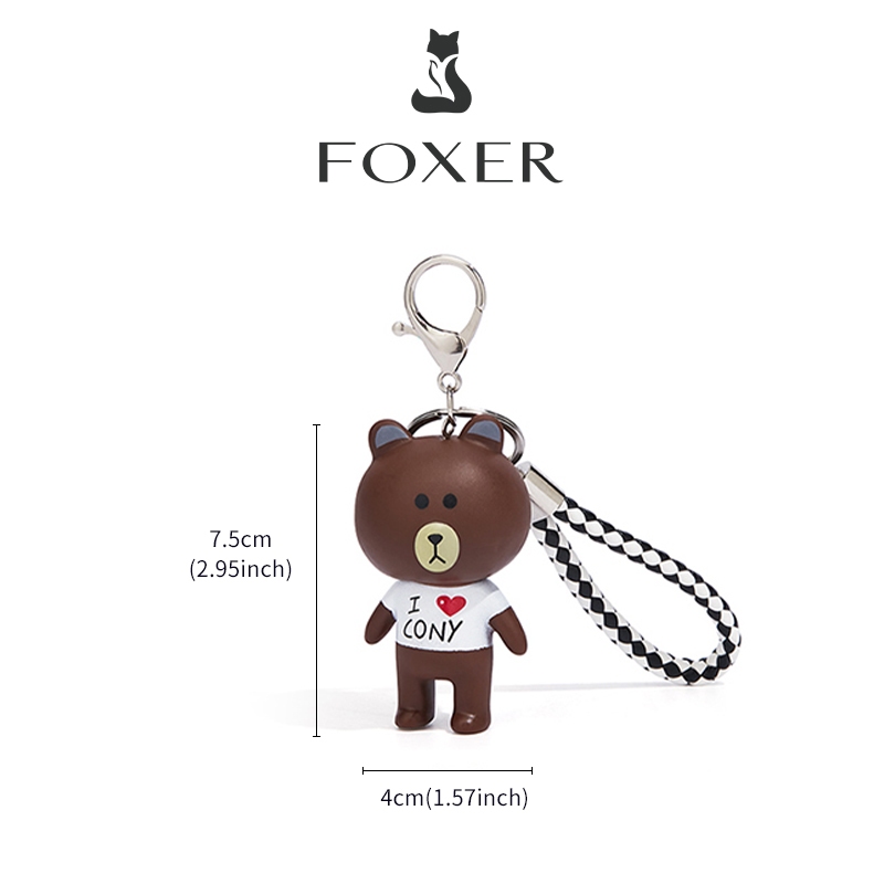 FOXER ميدالية دب كرتوني بحبل مضفور — صورة 2