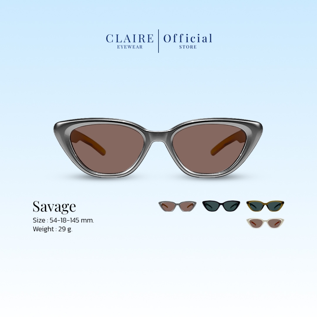 CLAIRE : (SA) แว่นกันแดด รุ่น Savage แว่นกันแดด UV400