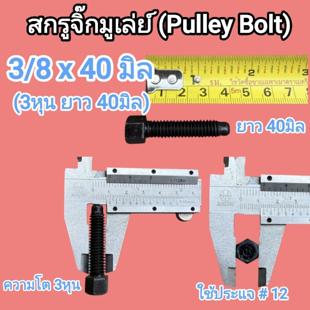 สกรูจิ๊ก มูเล่ย์ (Pulley Bolt) ขนาด 3/8(3หุน) รูปที่ 5