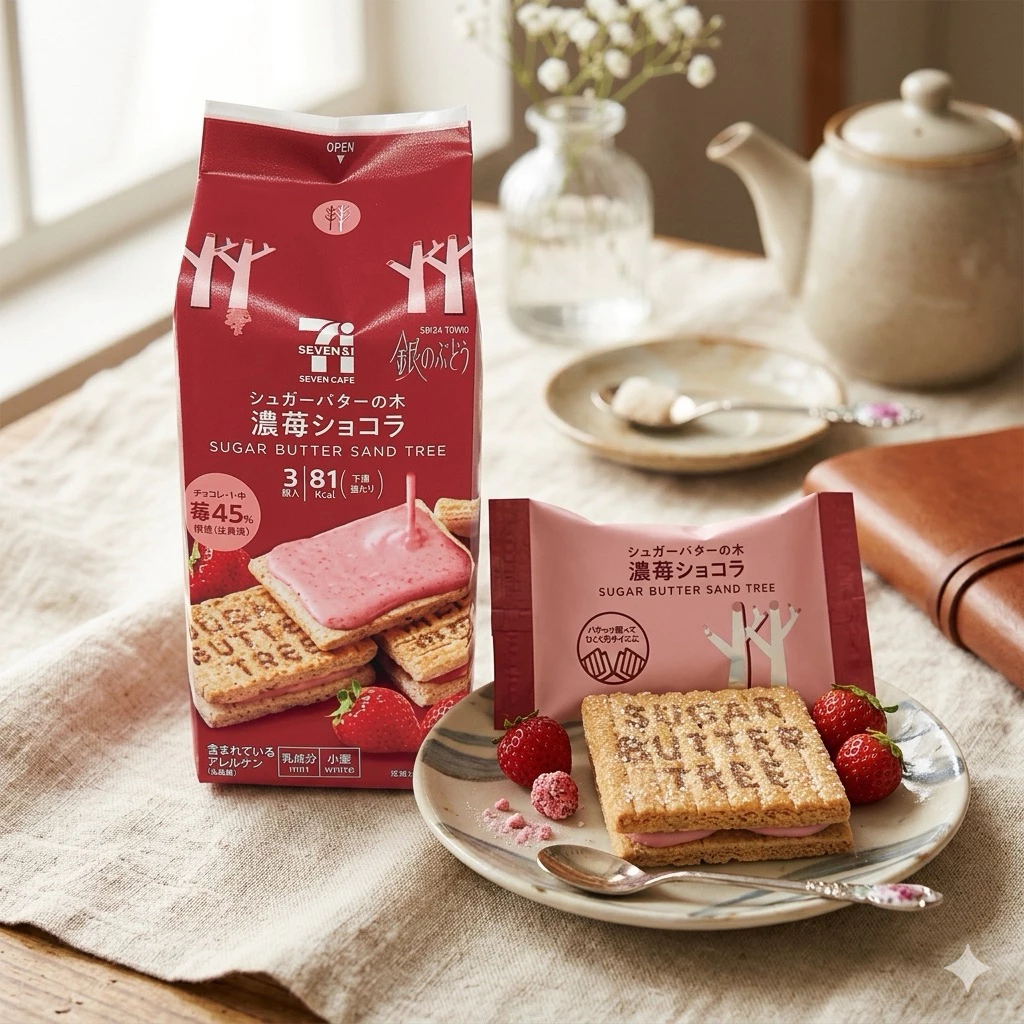 Sugar Butter Sand Tree7-11 รสสตรอว์เบอร์รี่🍓 ( Strawberry )