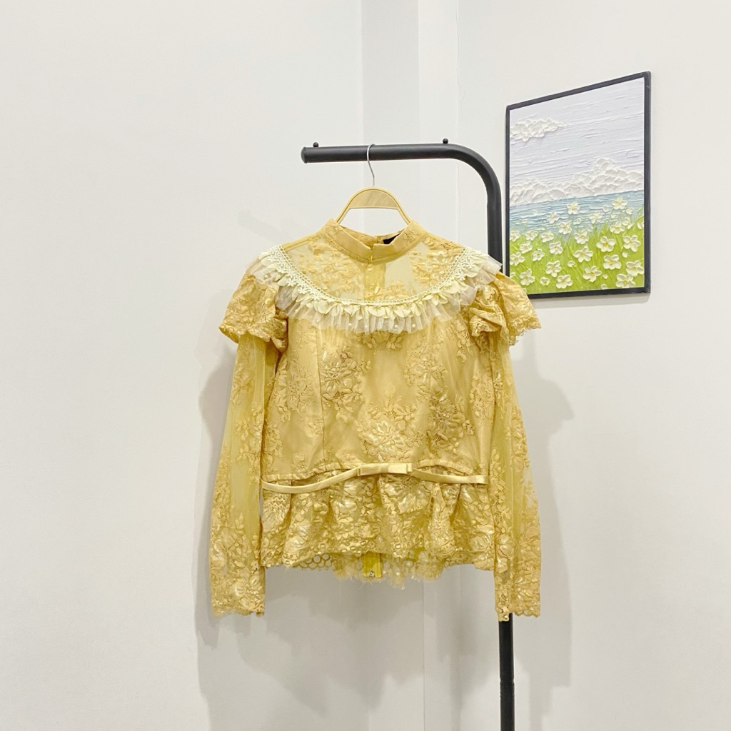 Carisa เสื้อผ้าลูกไม้แขนยาวผู้หญิง size XXL