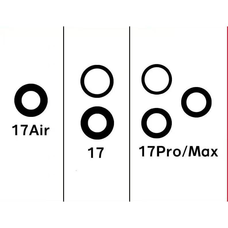เลนส์กล้องด้านหลังด้านหลังสําหรับ iphone 17/17air/17pro/17pro max เลนส์แก้วติดตั้งกาวเปลี่ยน