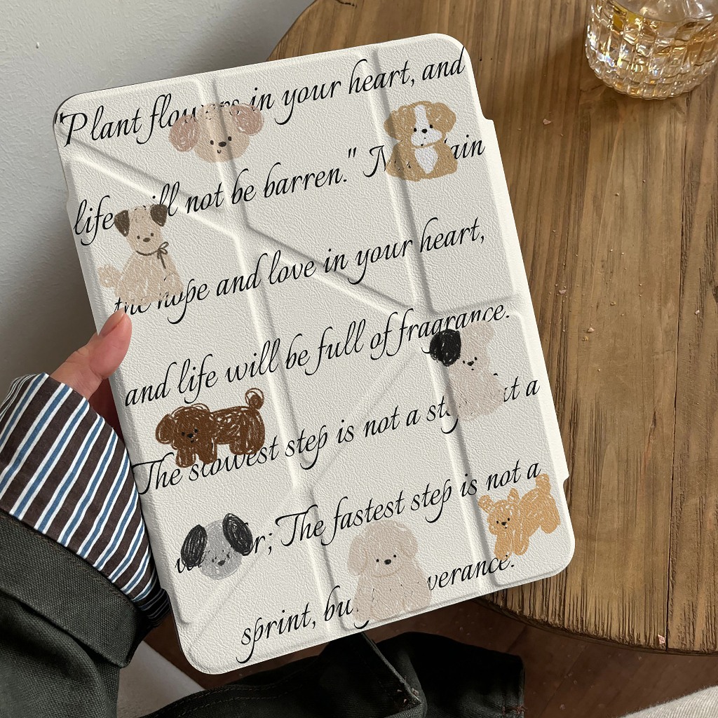 🔥พร้อมส่ง🔥เคสป้องกัน iPad แบบพับ Y Air7 Gen12 Air6 ที่ใส่ปากกา ครอบครัวลูกสุนัข case iPad Gen11 Air8