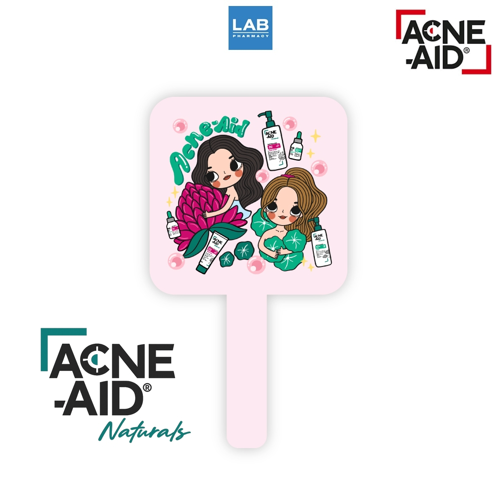 กระจก Acne-Aid Natural Debby Hand Mirror (Pink)  สินค้าแถมฟรี เมื่อซื้อผลิตภัณฑ์ Acne-Aid Natural ครบ 500 บาท