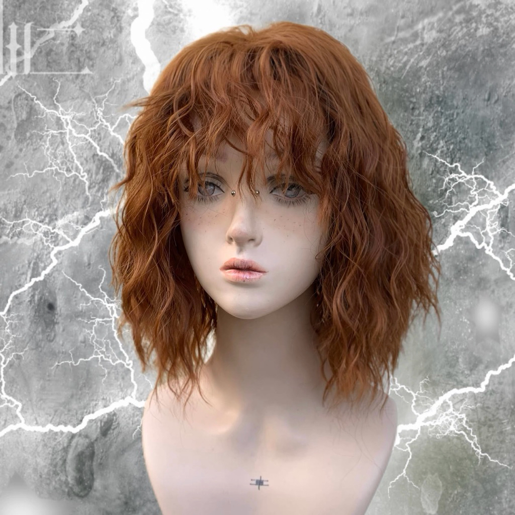 [Ginger Messy] วิกผมสั้นดัดลอนสไตล์ Wolf Cut สีส้มอิฐ (Ginger) สุดยูนีค 🦊⚡