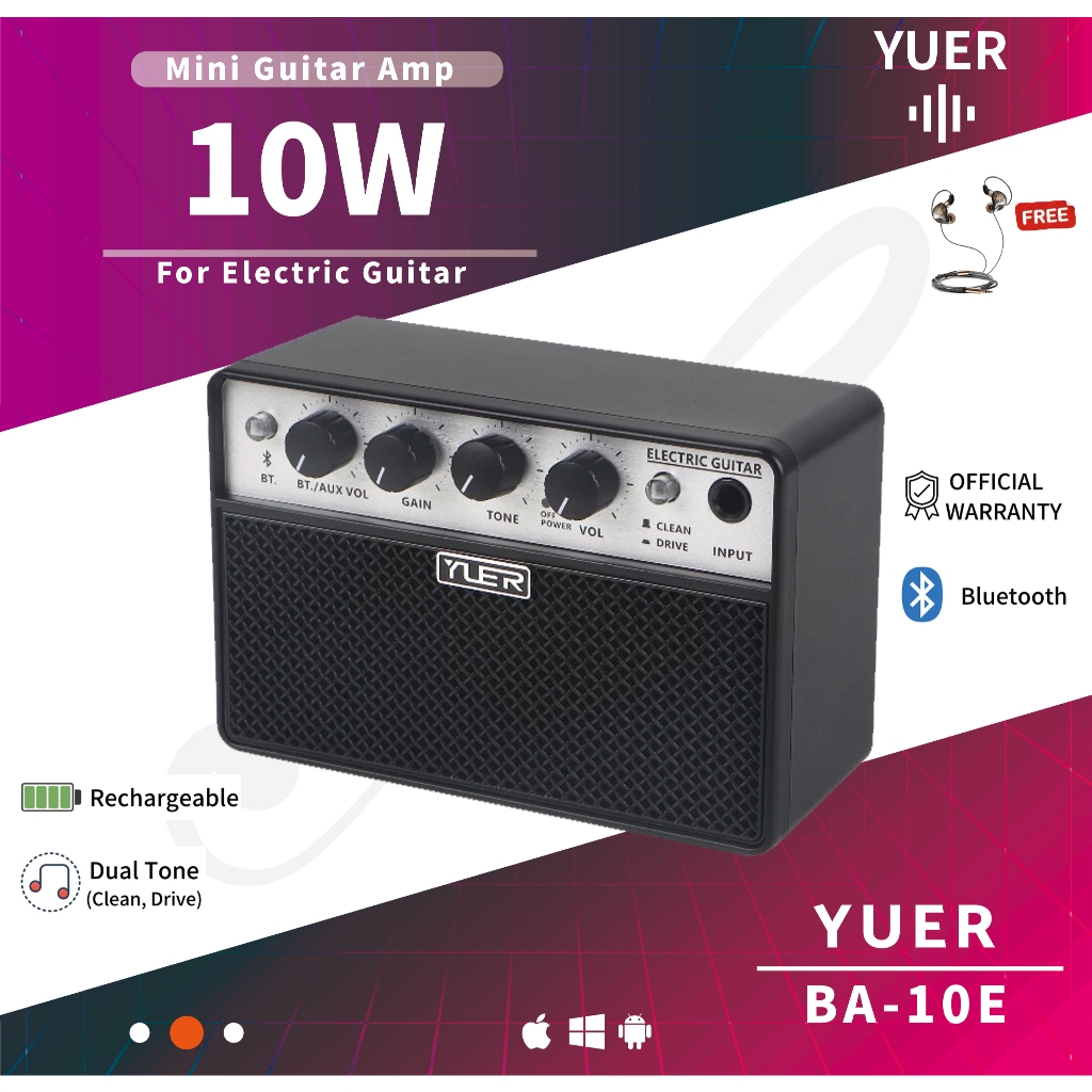 Yuer BA-10E Tiny Rechargeable Guitar Amp แอมป์กีตาร์