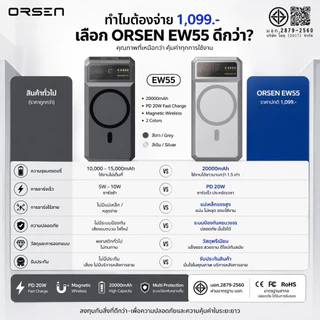 Orsen by Eloop EW55 20000mAh MagCharge Power Bank PD20W Magnetic Wireless แบตสำรองไร้สาย Fast Charge