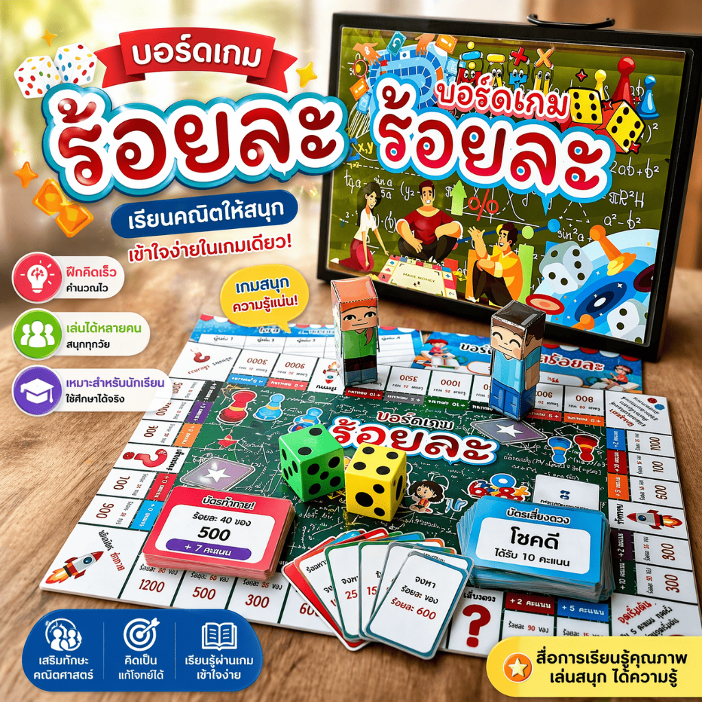 สื่อวิชาคณิตศาสตร์ สื่อบอร์ดเกม ร้อยละ