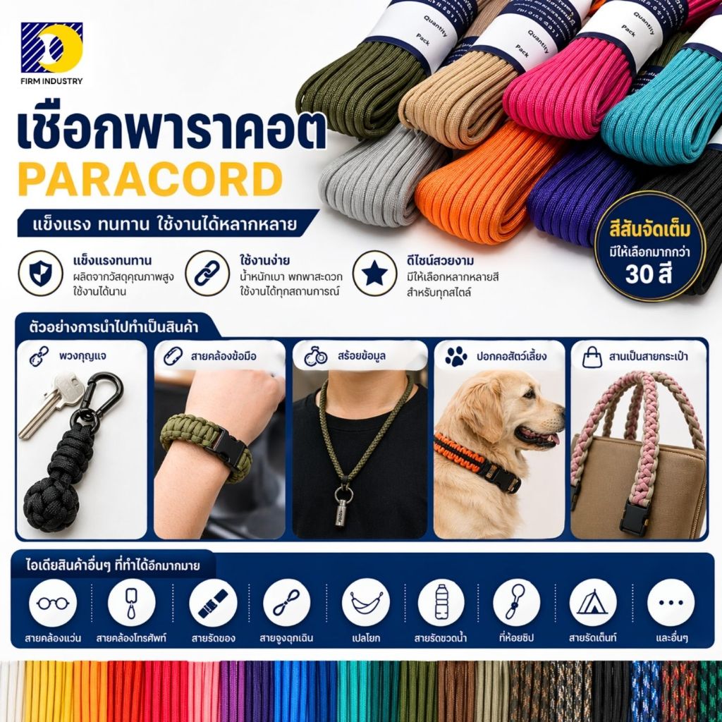 เชือก  5/10/20/30 เมตร เชือกเอนกประสงค์สําหรับทํากิจกรรมกลางแจ้ง  ขนาด 4 มิล