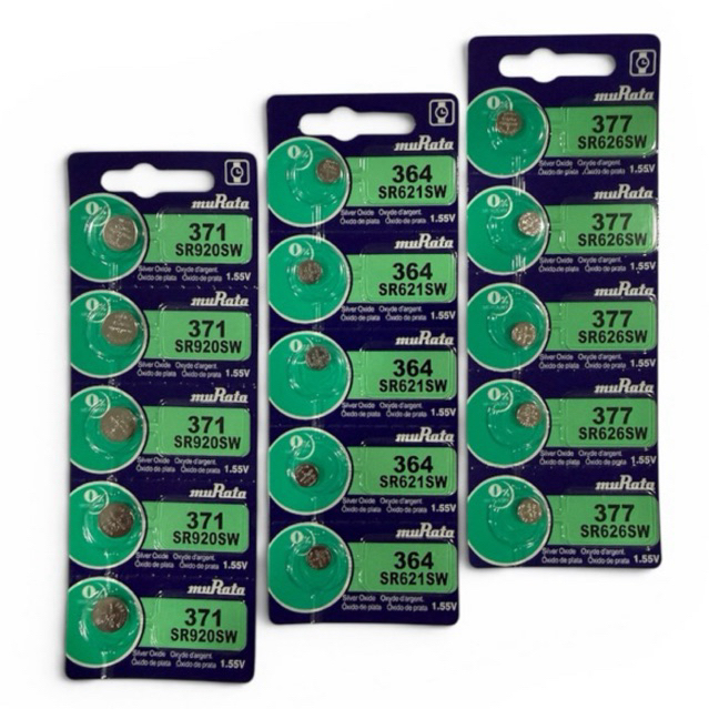 ถ่านนาฬิกาMurata 377/364/371 1.55V แผง5ก้อน(สินค้าล็อตใหม่ไฟแรง)