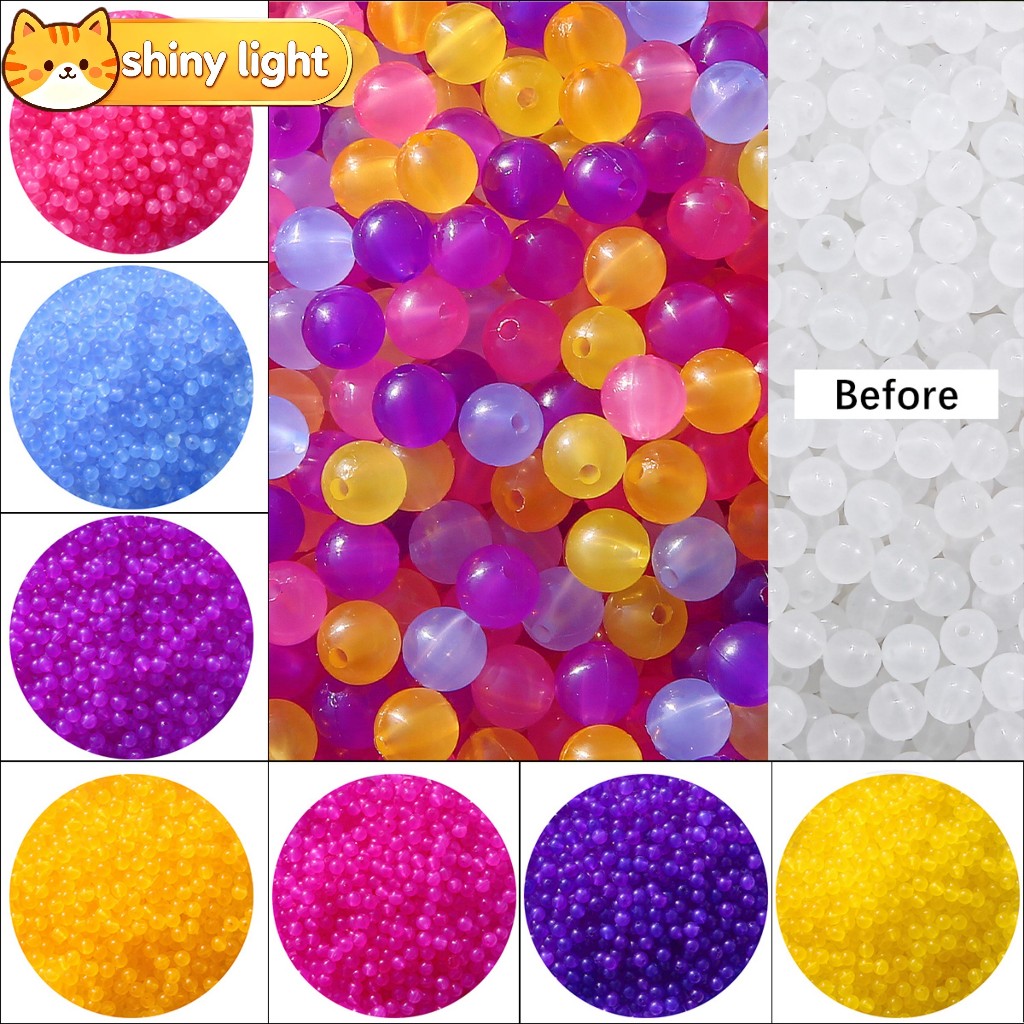ลูกปัดทรงกลมเปลี่ยนสี UV แสงแดด 8 มม. 100 ชิ้น อุปกรณ์ DIY เครื่องประดับเปลี่ยนสี สร้อยคอ ต่างหู