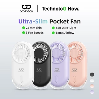 GOOJODOQ บางพิเศษ พัดลมพกพา ปรับได้ 3 ระดับ พัดลมมือถือ 650mah Type C พกพาได้