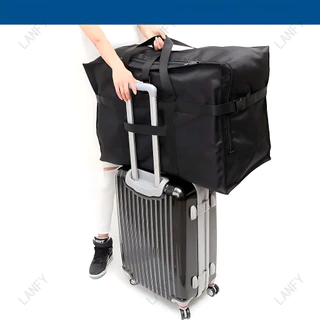 กระเป๋าเดินทาง Duffel 80-120L ติดกระเป๋าได้ ผ้าอ๊อกฟอร์ดหนากันน้ำ 60x29x43 / 70x35x48ซม. มาตรฐาน158 โหลดใต้เครื่อง 4 สี
