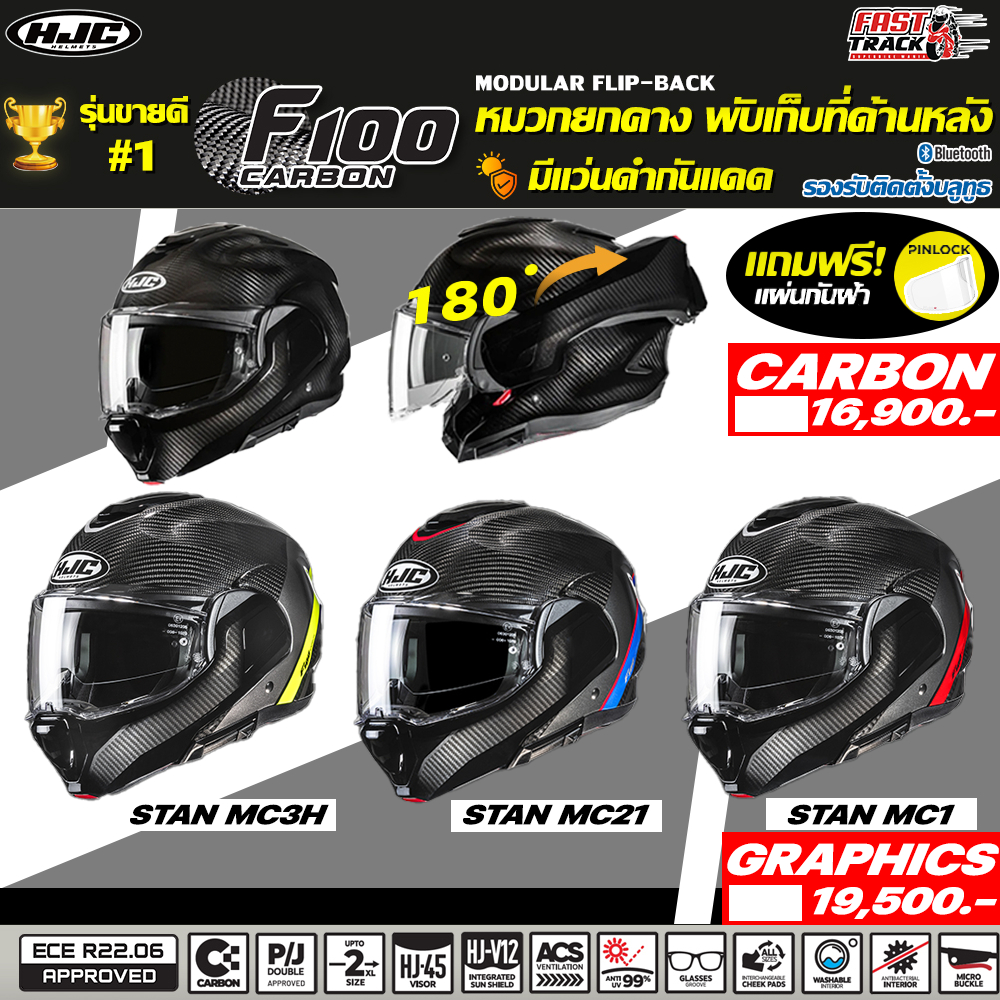 หมวกกันน็อคเปิดคางแบบ FLIP-BACK HJC HELMET รุ่น F100