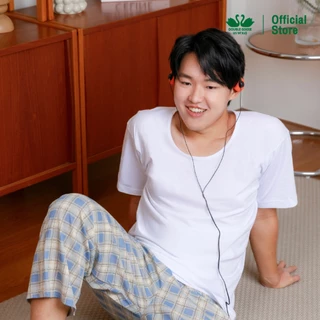 ห่านคู่ เสื้อยืดผู้ชาย คอกว้าง สีขาว รุ่น Classic (แพ็ก 6 ตัว)