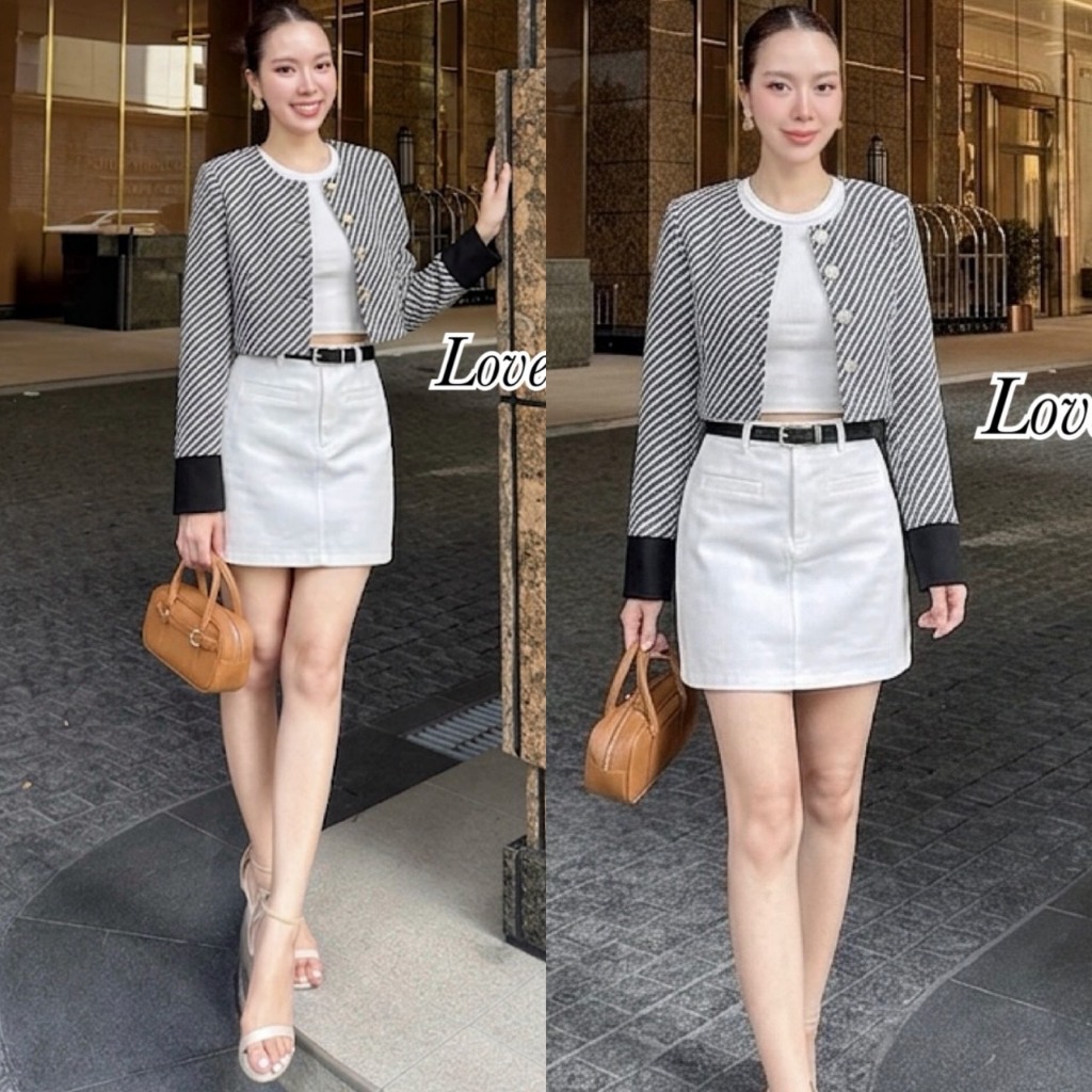 Lover's Shop  Set 4ชิ้น สื้อคลุมแขนยาว+เสื้อกล้ามสีขาว(*สอบถามสต๊อกก่อนกดสั่งน๊า)