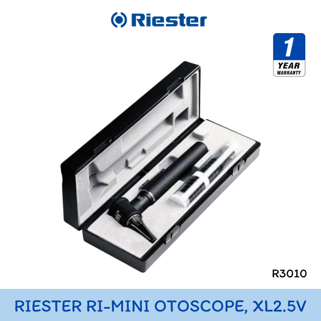 Riester ชุดอุปกรณ์สำหรับส่องตรวจหู แบบ Fiber Optic รุ่น ri-mini Otoscope, XL2.5V (R3010) [รับประกันส