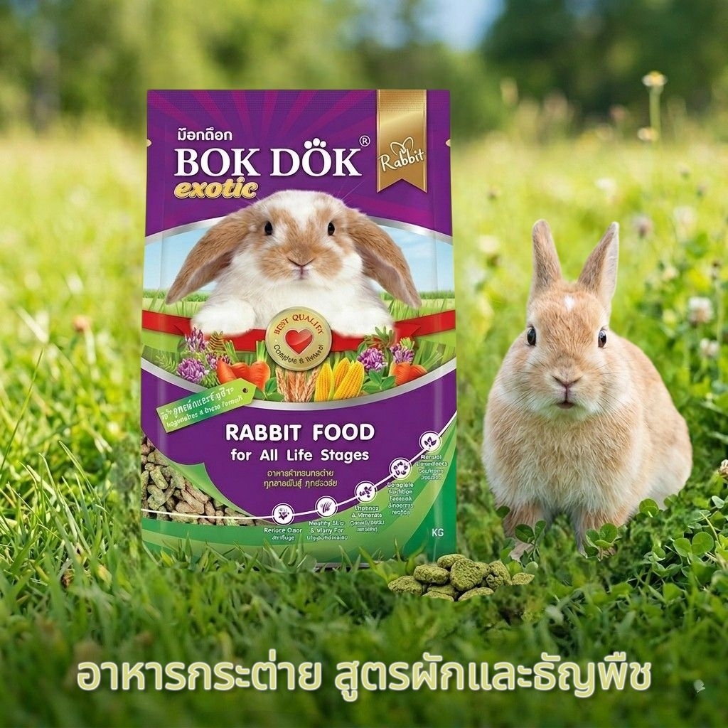 (1แถม1) อาหารกระต่าย BokDok สูตรผักและธัญพืช 1kg.