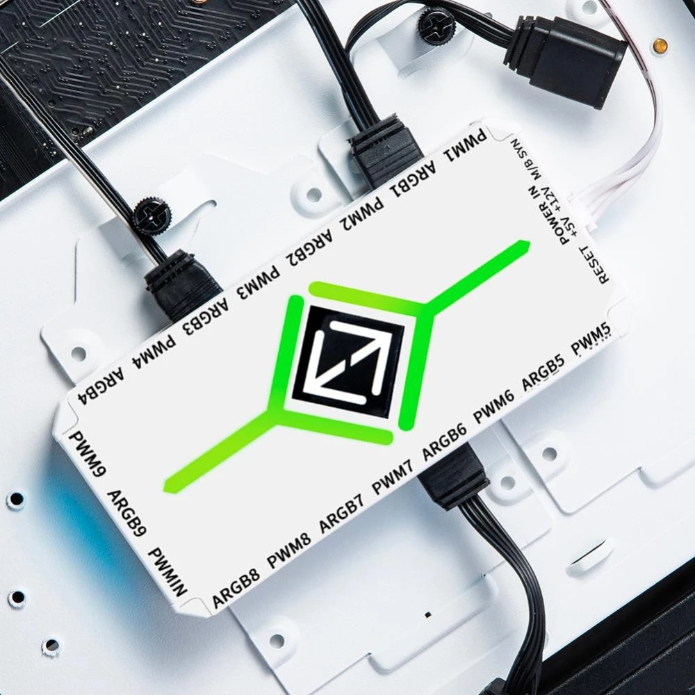 Hills 1 ถึง 9 3 ใน 1 PWM แม่เหล็กดูด ARGB Fan Hub Splitter PWM ฮับดูดแม่เหล็กพร้อมรีโมท SATA Power Supply