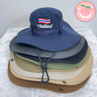 หมวกบักเก็ต เดินป่า สไตล์วินเทจ งานปัก ธงไทยแลนด์ 8สี พร้อมส่ง