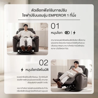(Pre-Order) Future Living Recliner รุ่น Emperor โซฟา 1 ที่นั่ง ระบบดึงมือ/ไฟฟ้า หมุนได้โยกได้ มีตัวเลือกที่วางแก้ว