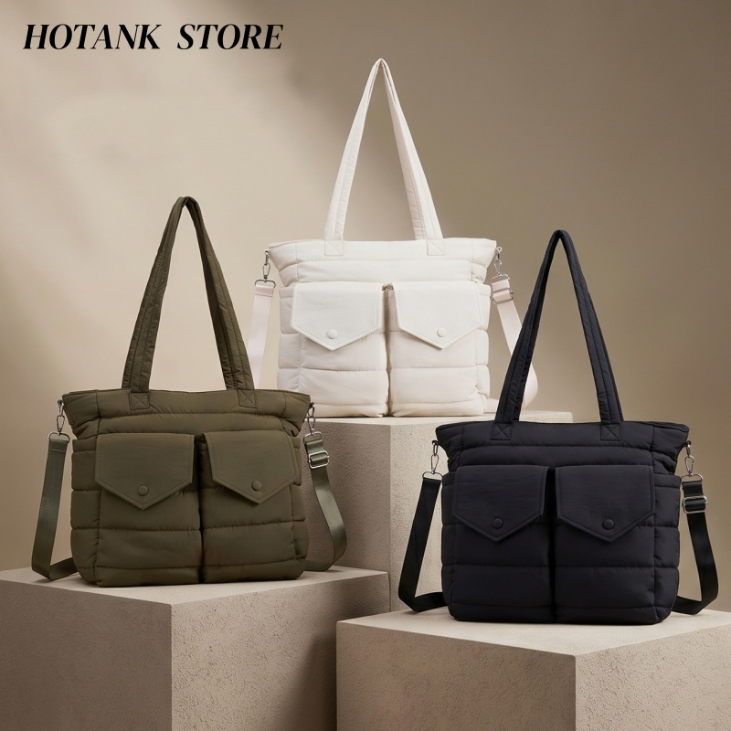 HOTANK- กระเป๋าสะพายไหล่สำหรับผู้หญิง ความจุขนาดใหญ่ ใช้งานได้หลากหลาย คุณภาพดี