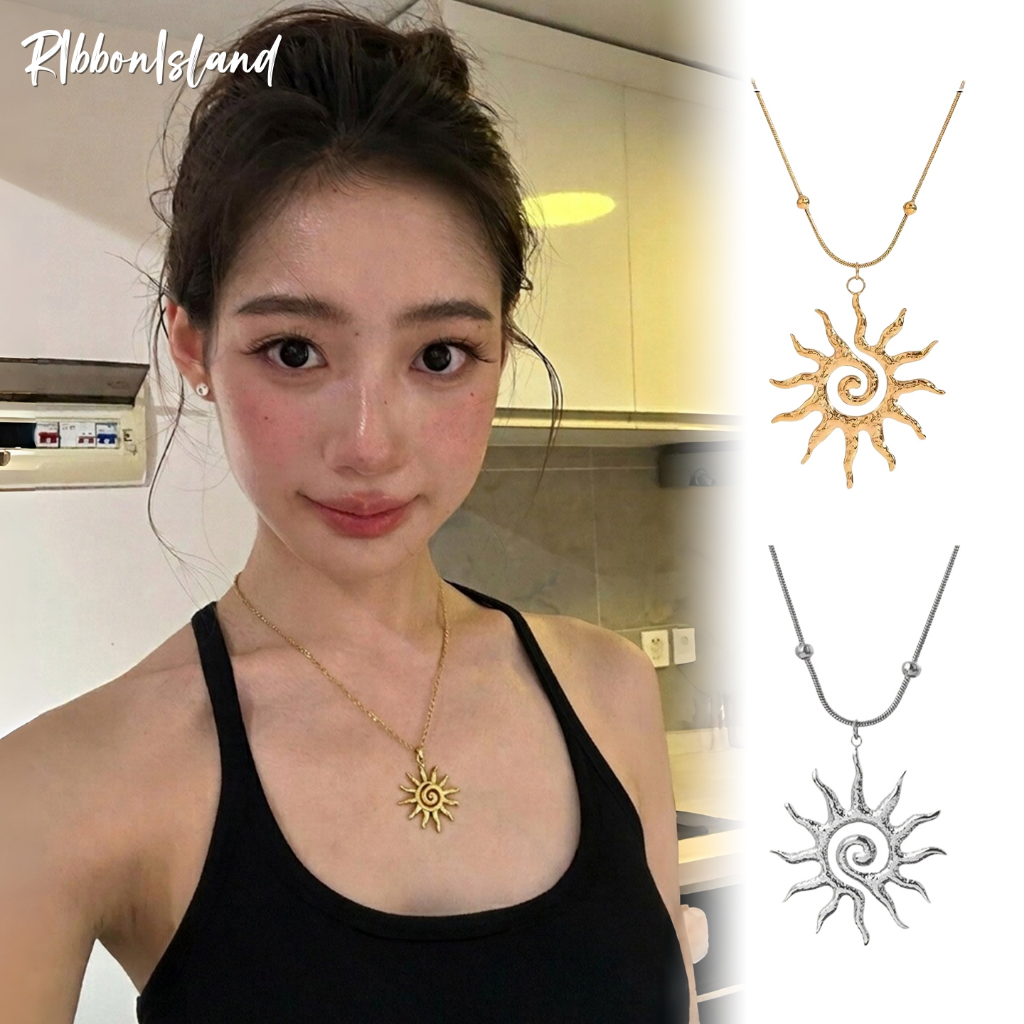 สร้อยคอ necklace สไตล์เกาหลี ins ลายพระอาทิตย์ สไตล์โบฮีเมียน แฟชั่น สำหรับผู้หญิงแฟชั่ สวย ของจำเป็นริมทะเล COD