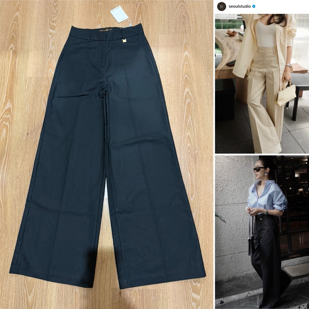 (ใช้โค้ดลดได้) “NEW” ใหม่ป้ายห้อย seoul studio ss classic pants