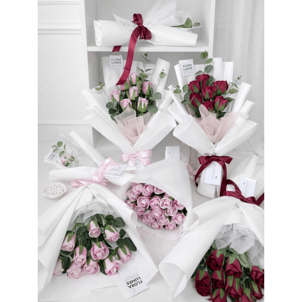 (~ พรี 2-3 วัน) ช่อดอกกุหลาบกำมะหยี่ 7 ดอก มินิมอลสไตล์เกาหลี l sweet day by floralumee ราคา ถูกที่สุด ดีลบีเคเค