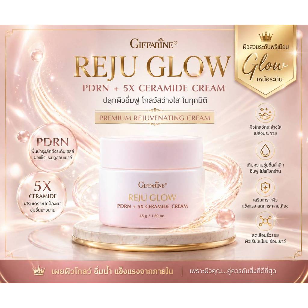 รีจูโกลว์ครีม ครีมกิฟฟารีน ผิวใส เรียบเนียน สีผิวดูสม่ำเสมอ