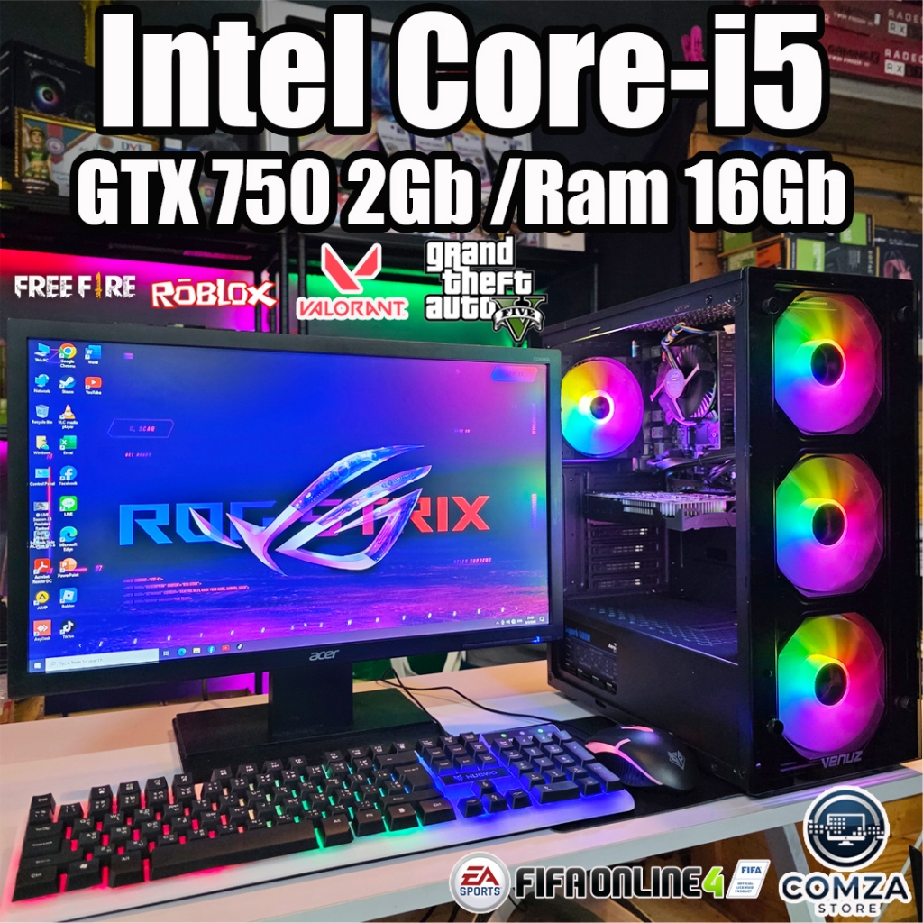คอมพิวเตอร์ Core-i5 /GTX 750 2Gb เล่นเกมส์ GTA V /Free Fire /Valorant /Roblox ( Pc1818 )