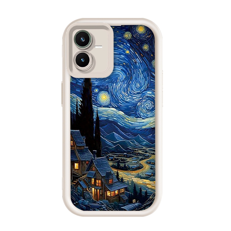 เข้ากันได้ Vivo Y22/Vivo Y22s/Vivo Y22t,วานโกง Starry Sky น้ำมันภาพวาดรีโทรศิลปะกรณีโทรศัพท์