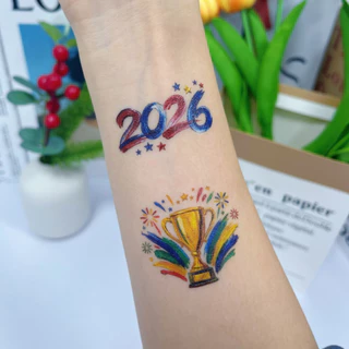 สติกเกอร์ธีมฟุตบอลโลก FIFA 2026 – เชียร์ทีมโปรดของคุณ! สติกเกอร์รอยสักชั่วคราวสำหรับบาร์/คาราโอเกะ